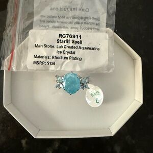 Elegant Blue and Silver Ring with Turquoise Stone